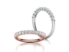 Half Eternity U-vormige tandenband 11 stenen diamanten ring