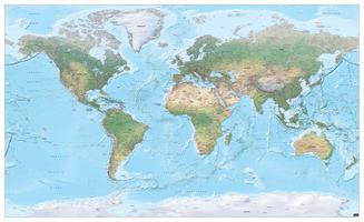natuurkundige wereldkaart xxl