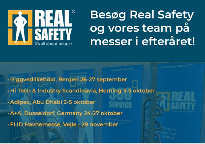 Besøg Real Safety på vores kommende udstillinger i efteråret